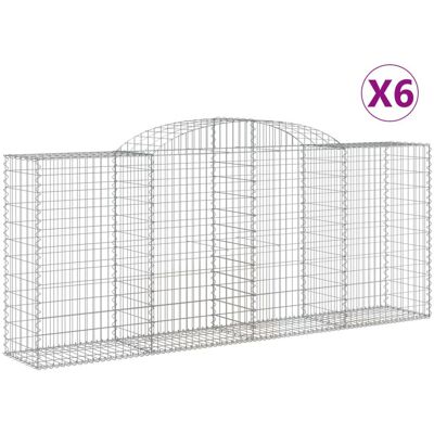 VMP Kosze gabionowe, 6 szt, 300x50x120/140 cm, galwanizowane żelazo VMP Kosze gabionowe, 6 szt, 300x50x120/140 cm, galwanizowane żelazo