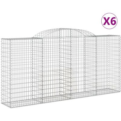 VMP Kosze gabionowe, 6 szt, 300x50x140/160 cm, galwanizowane żelazo VMP Kosze gabionowe, 6 szt, 300x50x140/160 cm, galwanizowane żelazo