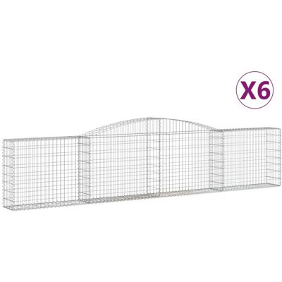 VMP Kosze gabionowe, 6 szt, 400x30x80/100 cm, galwanizowane żelazo VMP Kosze gabionowe, 6 szt, 400x30x80/100 cm, galwanizowane żelazo