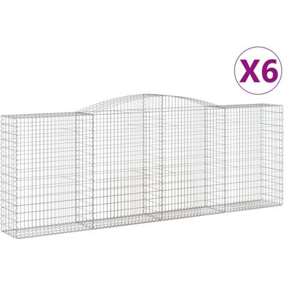 VMP Kosze gabionowe, 6 szt, 400x50x140/160 cm, galwanizowane żelazo VMP Kosze gabionowe, 6 szt, 400x50x140/160 cm, galwanizowane żelazo