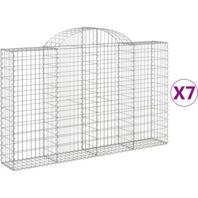 VMP Kosze Gabionowe, 7 Szt, 200x30x120/140 Cm, Galwanizowane Żelazo VMP Kosze Gabionowe, 7 Szt, 200x30x120/140 Cm, Galwanizowane Żelazo