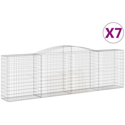 VMP Kosze Gabionowe, 7 Szt, 400x50x120/140 Cm, Galwanizowane Żelazo VMP Kosze Gabionowe, 7 Szt, 400x50x120/140 Cm, Galwanizowane Żelazo