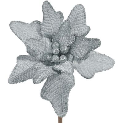 Eurofirany Kwiat Sztuczny Poinsecja 20Cm Srebrny X24 Eurofirany Kwiat Sztuczny Poinsecja 20Cm Srebrny X24