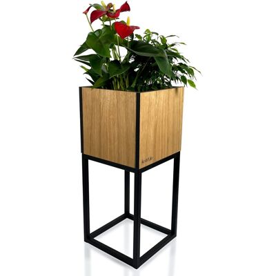 FLEXISTYLE Kwietnik Loft Fiorino Dąb 22X22X50 Cm FLEXISTYLE Kwietnik Loft Fiorino Dąb 22X22X50 Cm