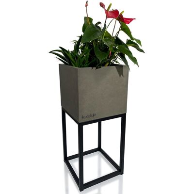 FLEXISTYLE Kwietnik Loft Fiorino Szary 22X22X50 Cm FLEXISTYLE Kwietnik Loft Fiorino Szary 22X22X50 Cm