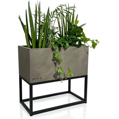 FLEXISTYLE Kwietnik Loft Fiorino Szary 42X22X40 Cm FLEXISTYLE Kwietnik Loft Fiorino Szary 42X22X40 Cm