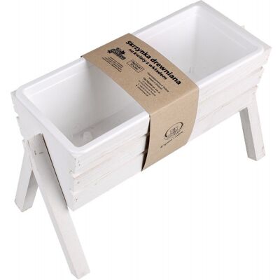 Kwietnik Skrzynka na kwiaty na Nóżkach z wkładem - Biały 46x21x28 cm Tin Tours Kwietnik Skrzynka na kwiaty na Nóżkach z wkładem - Biały 46x21x28 cm Tin Tours