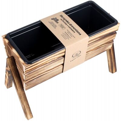 Kwietnik Skrzynka na kwiaty na Nóżkach z wkładem - Opalany 46x21x28 cm Tin Tours Kwietnik Skrzynka na kwiaty na Nóżkach z wkładem - Opalany 46x21x28 cm Tin Tours