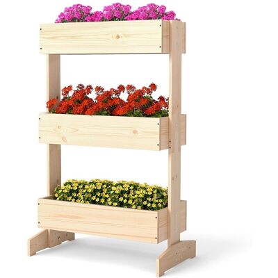 COSTWAY Kwietnik z 3 skrzynkami na rośliny 69 x 39 x 109 cm COSTWAY Kwietnik z 3 skrzynkami na rośliny 69 x 39 x 109 cm