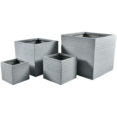 Belldeco Modern Donica kwadratowa gliniana, szara A Belldeco Modern Donica kwadratowa gliniana, szara A