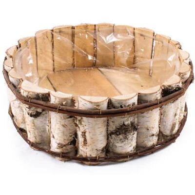 Tin Tours OKRĄGŁA SKRZYNKA Z BRZOZY Z FOLIĄ DO OBSADZANIA KWIATAMI 47x47x16 cm Tin Tours OKRĄGŁA SKRZYNKA Z BRZOZY Z FOLIĄ DO OBSADZANIA KWIATAMI 47x47x16 cm