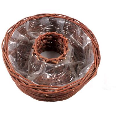 Okrągły Wiklinowy Kosz Na Kwiaty Z Dziurą 31x31x11 Cm Tin Tours Okrągły Wiklinowy Kosz Na Kwiaty Z Dziurą 31x31x11 Cm Tin Tours
