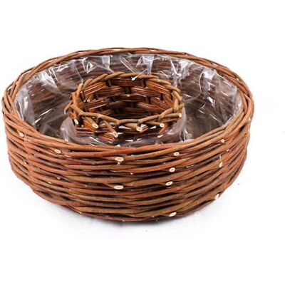 Okrągły Wiklinowy Kosz Z Dziurą 40X40X11 Cm Tin Tours Okrągły Wiklinowy Kosz Z Dziurą 40X40X11 Cm Tin Tours