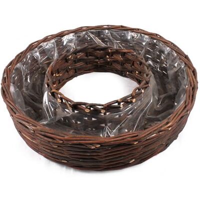 Tin Tours Okrągły Wiklinowy Kosz Z Dziurą 50X50X11 Cm Tin Tours Okrągły Wiklinowy Kosz Z Dziurą 50X50X11 Cm