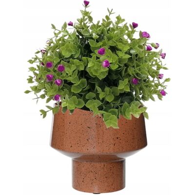 Kaemingk Osłonka metalowa 24x20cm Brązowa z czarnymi kropkami Dekoracyjna Kaemingk Osłonka metalowa 24x20cm Brązowa z czarnymi kropkami Dekoracyjna