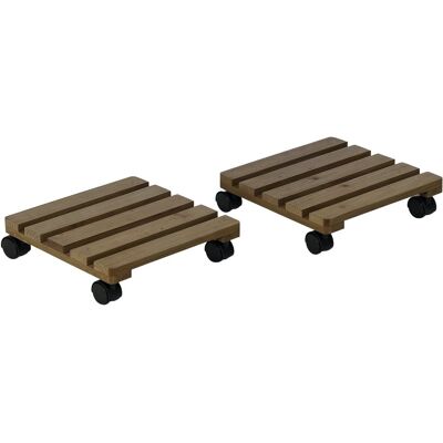 Outsunny - Plant Roller Set - 30x30cm - Ciemnobrązowy - Wewnątrz Zewnątrz Outsunny - Plant Roller Set - 30x30cm - Ciemnobrązowy - Wewnątrz Zewnątrz