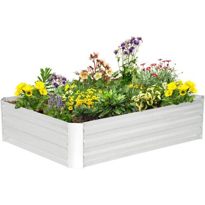 Podniesione łóżko ogrodowe Outsunny - Stal ocynkowana - Srebrny - 120 x 90 cm Podniesione łóżko ogrodowe Outsunny - Stal ocynkowana - Srebrny - 120 x 90 cm