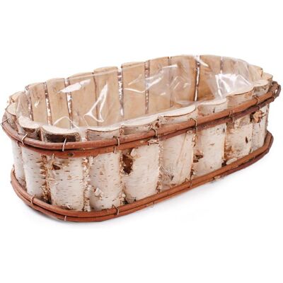 Tin Tours Owalna Balkonówka Skrzynka Na Kwiaty Z Brzozy Z Folią 45X26X12 Cm Tin Tours Owalna Balkonówka Skrzynka Na Kwiaty Z Brzozy Z Folią 45X26X12 Cm