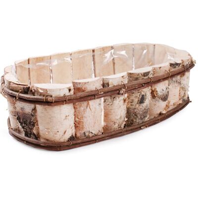 Tin Tours Owalna Balkonówka Skrzynka Na Kwiaty Z Brzozy Z Folią 55X32X15 Cm Tin Tours Owalna Balkonówka Skrzynka Na Kwiaty Z Brzozy Z Folią 55X32X15 Cm