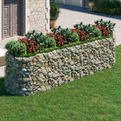 VMP Podwyższona donica gabionowa galwanizowane żelazo 400x100x100cm VMP Podwyższona donica gabionowa galwanizowane żelazo 400x100x100cm