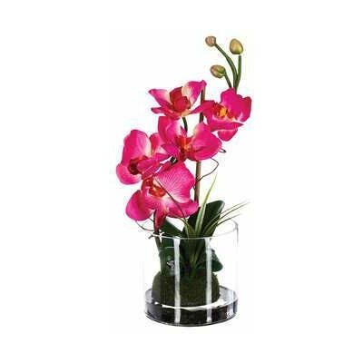 Atmosphera Sztuczna orchidea ze szklanym wazonem różowa Atmosphera Sztuczna orchidea ze szklanym wazonem różowa