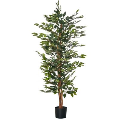 Sztuczne drzewo fikusowe HOMCOM, duże, 150 cm, sztuczne drzewo, sztuczna roślina, plastikowe sztuczne rośliny w doniczce, sztuczna roślina imitująca.. Sztuczne drzewo fikusowe HOMCOM, duże, 150 cm, sztuczne drzewo, sztuczna roślina, plastikowe sztuczne rośliny w doniczce, sztuczna roślina imitująca..
