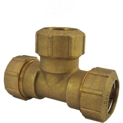 Boni-shop Trójnik mosiężny PE 25mm, złączka skręcana do rur wodnych i gazowych Boni-shop Trójnik mosiężny PE 25mm, złączka skręcana do rur wodnych i gazowych