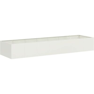 vidaXL Kontener na rośliny - 280x80x40 cm Biały Stal - Doniczka vidaXL Kontener na rośliny - 280x80x40 cm Biały Stal - Doniczka