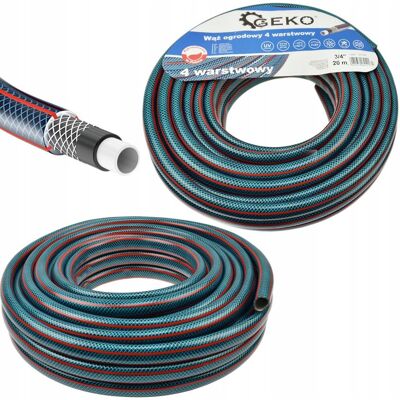 Geko Wąż Ogrodowy Do Wody 3/4'' 20m 4 Warstwowy Mocny Geko Wąż Ogrodowy Do Wody 3/4'' 20m 4 Warstwowy Mocny