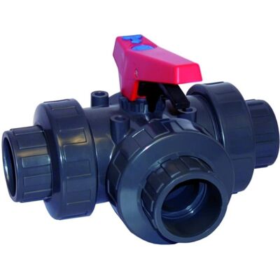 Cepex Zawór kulowy 3-drogowy PVC-U 50mm PN10 do instalacji wodnych Cepex Zawór kulowy 3-drogowy PVC-U 50mm PN10 do instalacji wodnych