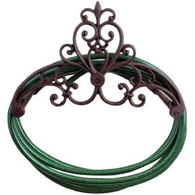 Esschert Design Żeliwny uchwyt w vintage stylu na wąż ogrodowy, brązowy Esschert Design Żeliwny uchwyt w vintage stylu na wąż ogrodowy, brązowy