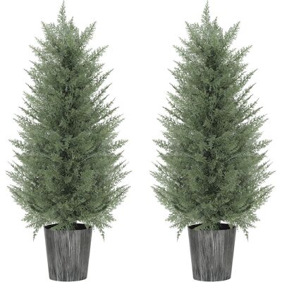 Zestaw 2 sztucznych cyprysów HOMCOM, duże 90 cm, plastikowe sztuczne rośliny w doniczkach, sztuczne drzewo, realistyczne do salonu, sypialni, biura,.. Zestaw 2 sztucznych cyprysów HOMCOM, duże 90 cm, plastikowe sztuczne rośliny w doniczkach, sztuczne drzewo, realistyczne do salonu, sypialni, biura,..