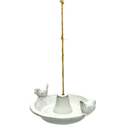 Esschert Design Białe Poidło Poidełko Wiszące Dla Ptaków Ceramiczne 30cm Karmnik Do Ogrodu Esschert Design Białe Poidło Poidełko Wiszące Dla Ptaków Ceramiczne 30cm Karmnik Do Ogrodu