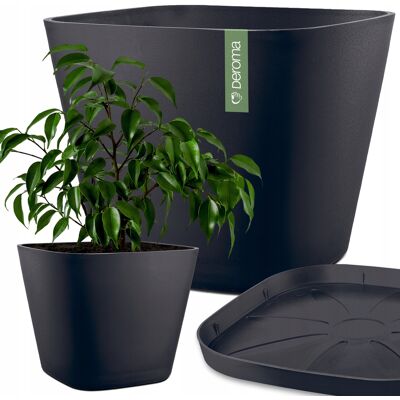 DONICA BALKONOWA OGRODOWA Z OSŁONKĄ DEROMA 38CM QUADRO ORIGIN ANTRACYT DONICA BALKONOWA OGRODOWA Z OSŁONKĄ DEROMA 38CM QUADRO ORIGIN ANTRACYT