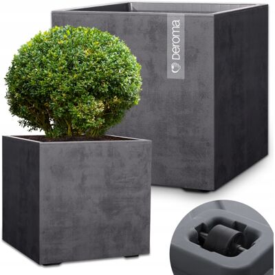 DONICA DONICZKA DEROMA EFEKT BETON NA KÓŁKACH 49CM CUBO MILLENNIUM ANTRACYT DONICA DONICZKA DEROMA EFEKT BETON NA KÓŁKACH 49CM CUBO MILLENNIUM ANTRACYT