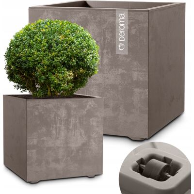 DONICA DONICZKA DEROMA EFEKT BETON NA KÓŁKACH 49CM CUBO MILLENNIUM PIASKOWA DONICA DONICZKA DEROMA EFEKT BETON NA KÓŁKACH 49CM CUBO MILLENNIUM PIASKOWA