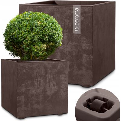 DONICA DONICZKA DEROMA EFEKT BETONU NA KÓŁKACH 49CM CUBO MILLENNIUM BRĄZOWA DONICA DONICZKA DEROMA EFEKT BETONU NA KÓŁKACH 49CM CUBO MILLENNIUM BRĄZOWA