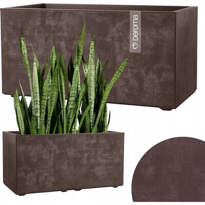 Doniczka Millennium Deroma - Prostokątna Brązowa - 79x39 cm Doniczka Millennium Deroma - Prostokątna Brązowa - 79x39 cm