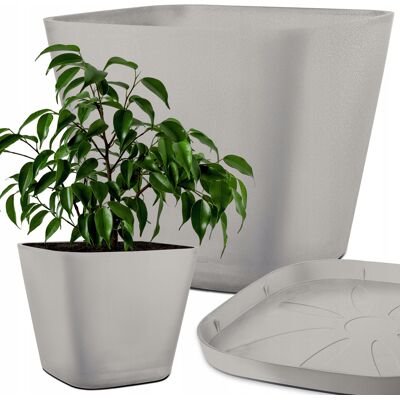 DONICA KWADRATOWA KWIETNIK Z PODSTAWKĄ DEROMA 38CM QUADRO ORIGIN JASNOSZARA DONICA KWADRATOWA KWIETNIK Z PODSTAWKĄ DEROMA 38CM QUADRO ORIGIN JASNOSZARA