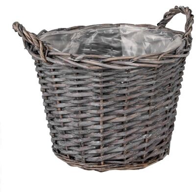 Kosz Wiklinowy Z Uchwytami 31x31x25/31 Cm Tin Tours Kosz Wiklinowy Z Uchwytami 31x31x25/31 Cm Tin Tours