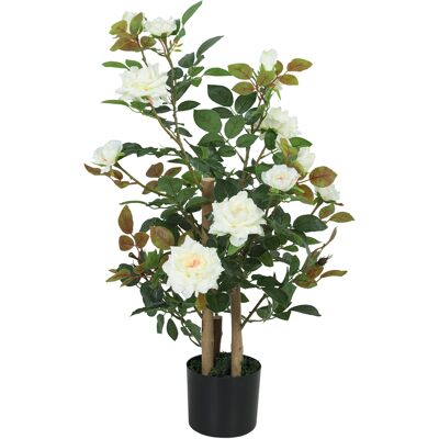 Homcom Künstliche Rosenpflanze Mit Uv-Schutz 90cm Weiß Homcom Künstliche Rosenpflanze Mit Uv-Schutz 90cm Weiß