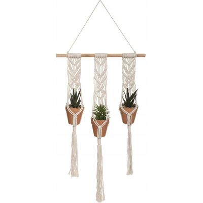 Atmosphera Potrójny kwietnik wiszący MAKRAMA BOHO 3 kwiaty Atmosphera Potrójny kwietnik wiszący MAKRAMA BOHO 3 kwiaty