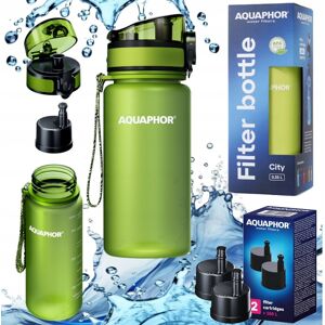 Mała Butelka filtrująca AQUAPHOR CITY 0,35 L zielona + zestaw z 3 filtrami Mała Butelka filtrująca AQUAPHOR CITY 0,35 L zielona + zestaw z 3 filtrami