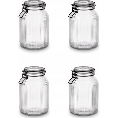 Banquet 4x Słoik szklany pojemnik na jedzenie makaron grzyby ciastka 1,9 L KLIPS Banquet 4x Słoik szklany pojemnik na jedzenie makaron grzyby ciastka 1,9 L KLIPS