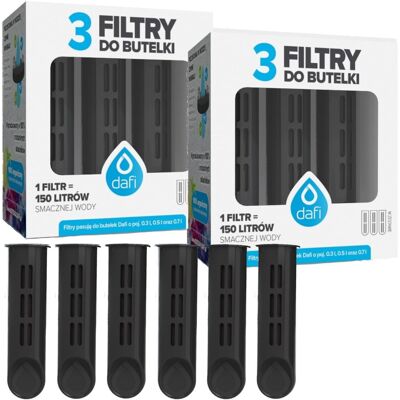 6x Filtr Wkład Filtrujący Wodę Do Butelki Dafi Solid Soft Czarne 6x Filtr Wkład Filtrujący Wodę Do Butelki Dafi Solid Soft Czarne