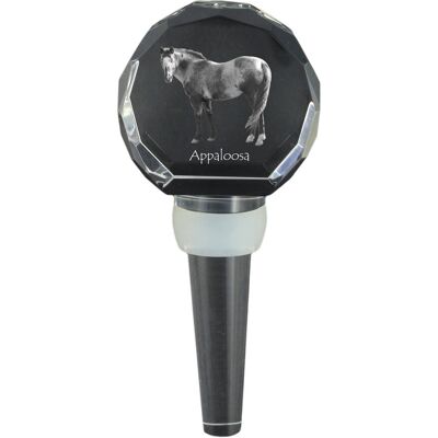 Appaloosa - kryształowa zatyczka do butelki z koniem, wyjątkowy korek do wina ze zdjęciem, personalizowany prezent dla sommeliera marki Art-Dog Appaloosa - kryształowa zatyczka do butelki z koniem, wyjątkowy korek do wina ze zdjęciem, personalizowany prezent dla sommeliera marki Art-Dog