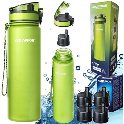 AQUAPHOR CITY zestaw butelka filtrująca 0,8L zielona + 5x wkład filtrujący AQUAPHOR CITY zestaw butelka filtrująca 0,8L zielona + 5x wkład filtrujący