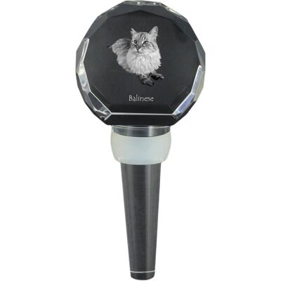 Balijski - kryształowa zatyczka do butelki z kotem, wyjątkowy korek do wina ze zdjęciem, personalizowany prezent dla sommeliera marki Art-Dog Balijski - kryształowa zatyczka do butelki z kotem, wyjątkowy korek do wina ze zdjęciem, personalizowany prezent dla sommeliera marki Art-Dog