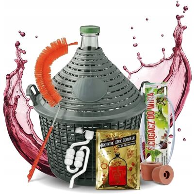 Bimberek Balon Na Wino 54l W Koszu Zestaw Korek Rurka Szczotka Ściągacz Drożdże Wino Bimberek Balon Na Wino 54l W Koszu Zestaw Korek Rurka Szczotka Ściągacz Drożdże Wino