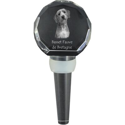 ART Basset bretoński, Basset Fauve de Bretagne - kryształowa zatyczka do butelki, wyjątkowy korek do wina ze zdjęciem, personalizowany prezent dla somme.. ART Basset bretoński, Basset Fauve de Bretagne - kryształowa zatyczka do butelki, wyjątkowy korek do wina ze zdjęciem, personalizowany prezent dla somme..